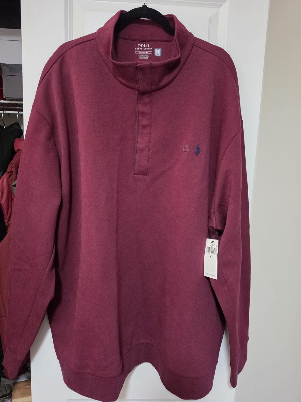 Polo by Ralph Lauren Men's Wine Quarter-Zip Pullover